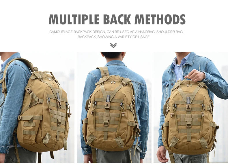 TrailMaster 40L: Men's Tactical Camping Backpack