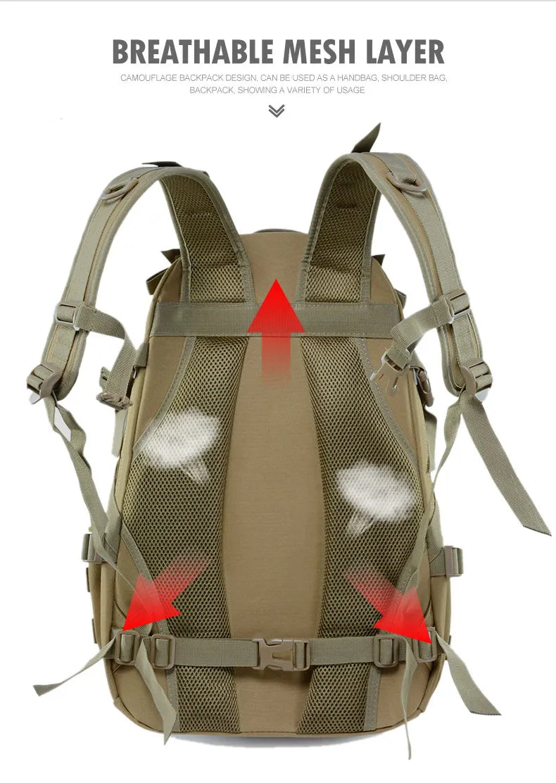 TrailMaster 40L: Men's Tactical Camping Backpack