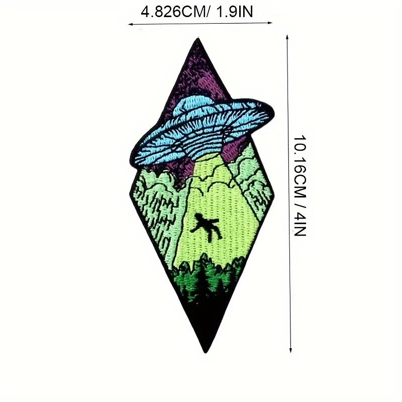 UFO Alien Embroidered Iron-On/Sew-On Patch