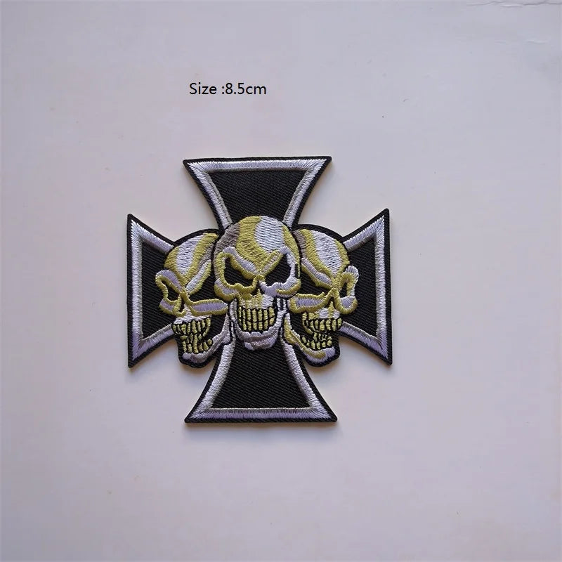 Maltese 3 Skull Cross Patch