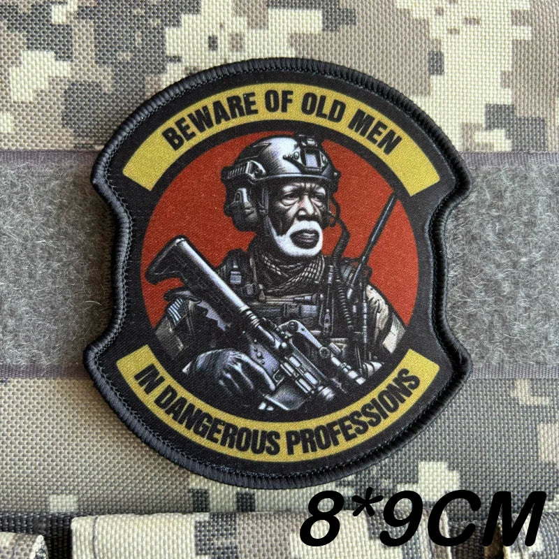 Army Infantry Tactical Patch Dangerous Old Man Printing Patches Hook