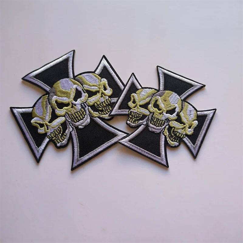 Maltese 3 Skull Cross Patch