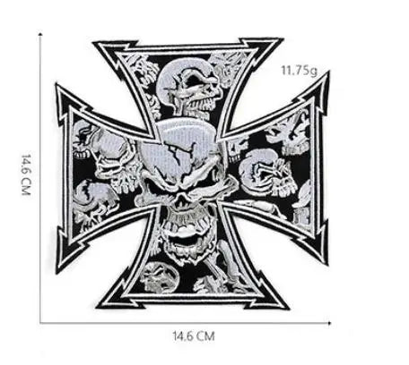 Maltese 3 Skull Cross Patch