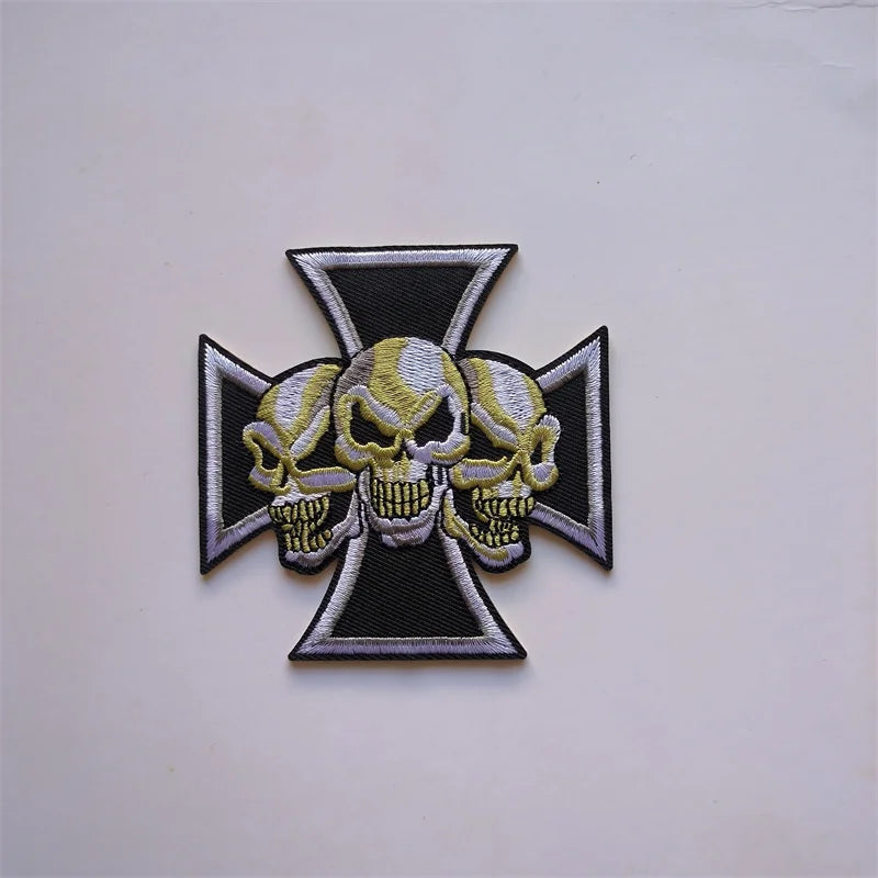 Maltese 3 Skull Cross Patch