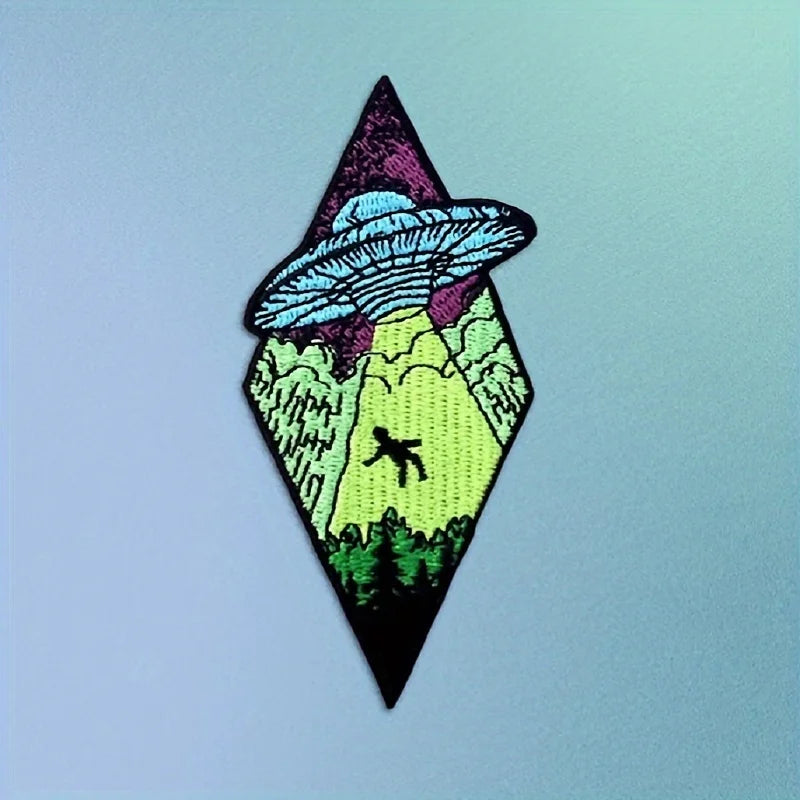 UFO Alien Embroidered Iron-On/Sew-On Patch