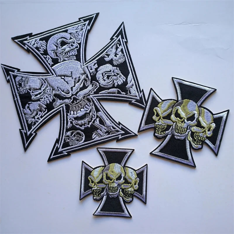 Maltese 3 Skull Cross Patch