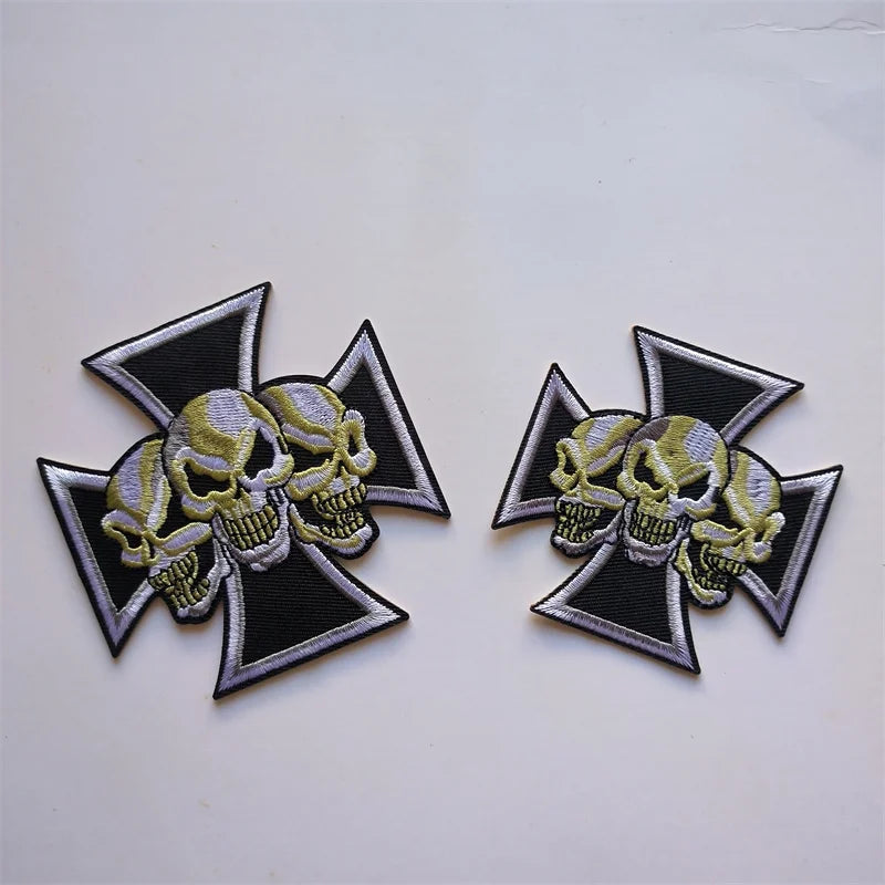 Maltese 3 Skull Cross Patch