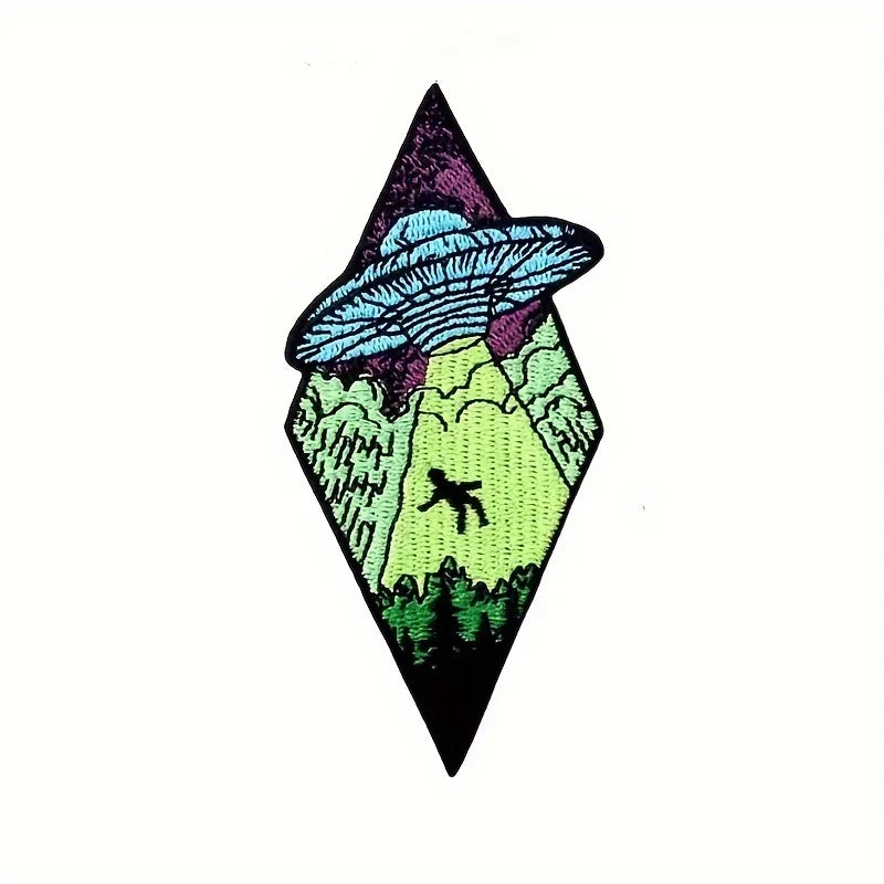 UFO Alien Embroidered Iron-On/Sew-On Patch