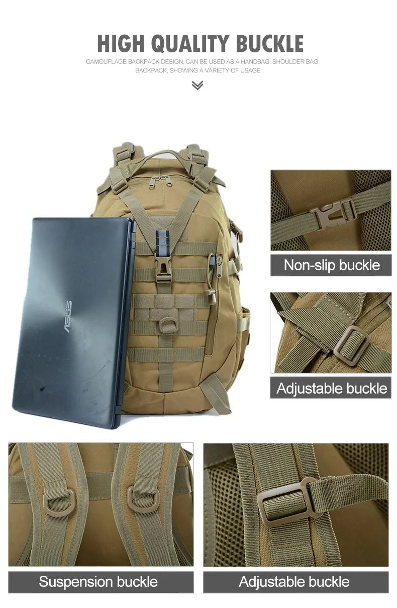 TrailMaster 40L: Men's Tactical Camping Backpack