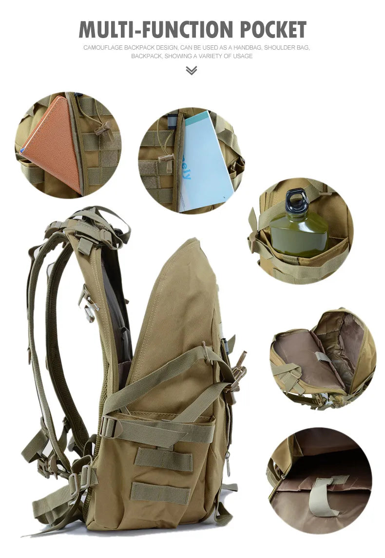 TrailMaster 40L: Men's Tactical Camping Backpack