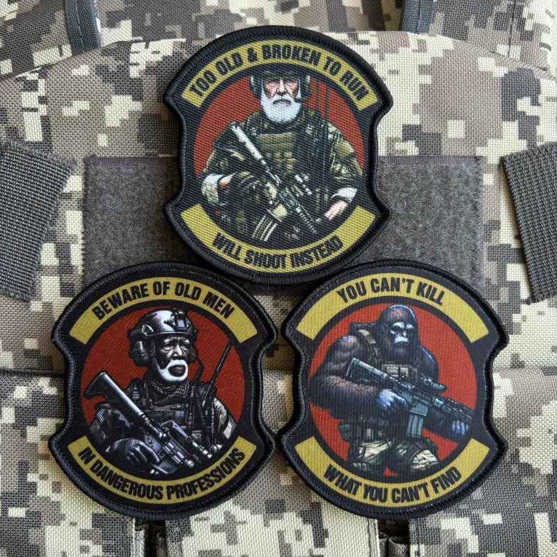 Army Infantry Tactical Patch Dangerous Old Man Printing Patches Hook