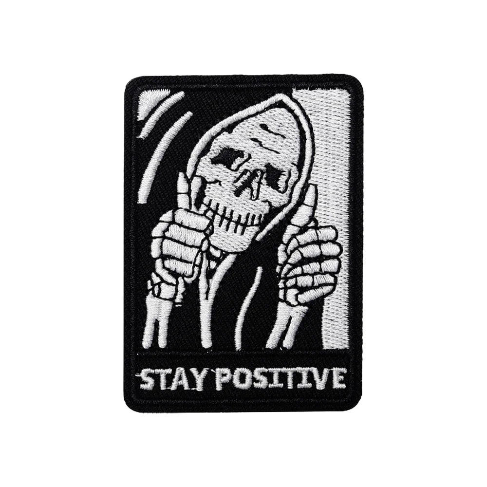 Stay Positive Tactical Skull Patch