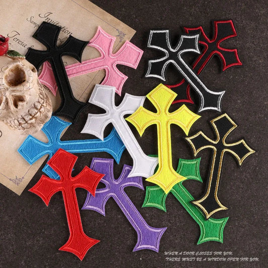 Vibrant Cross Stitch Iron-On Patch Collection