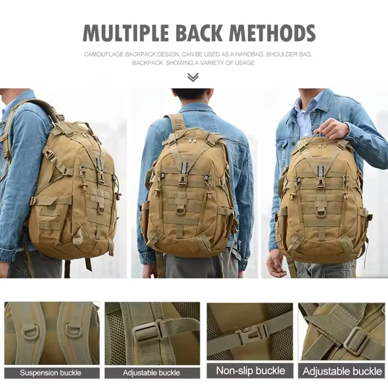 TrailMaster 40L: Men's Tactical Camping Backpack