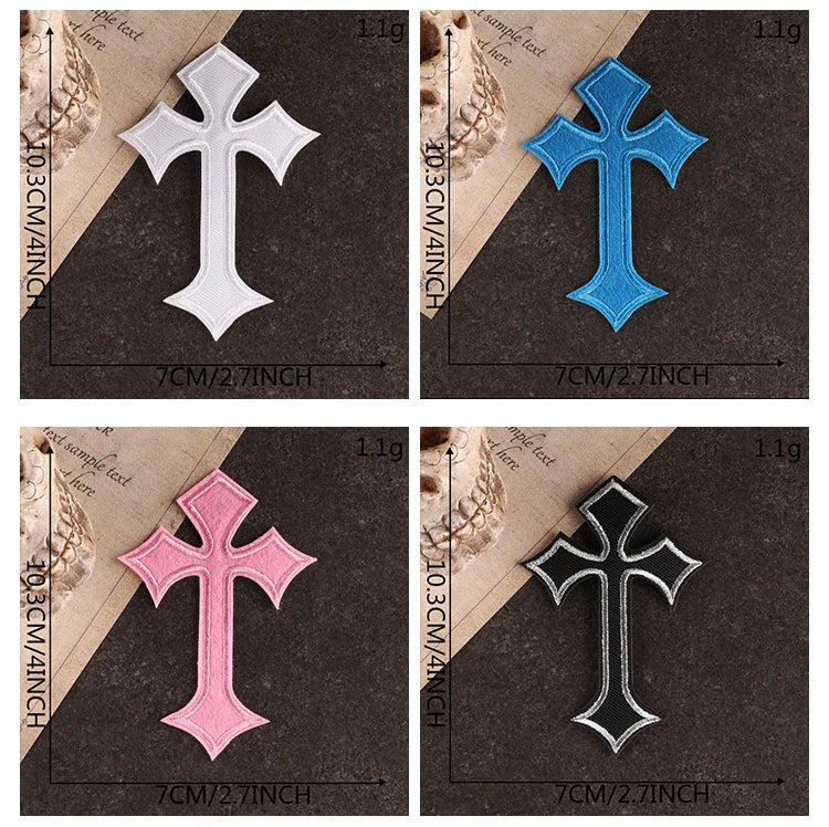 Vibrant Cross Stitch Iron-On Patch Collection