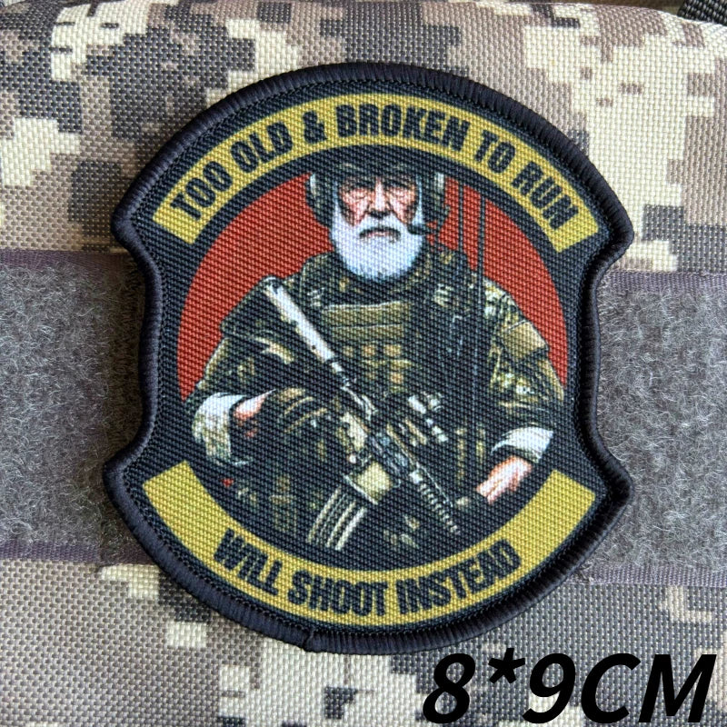 Army Infantry Tactical Patch Dangerous Old Man Printing Patches Hook
