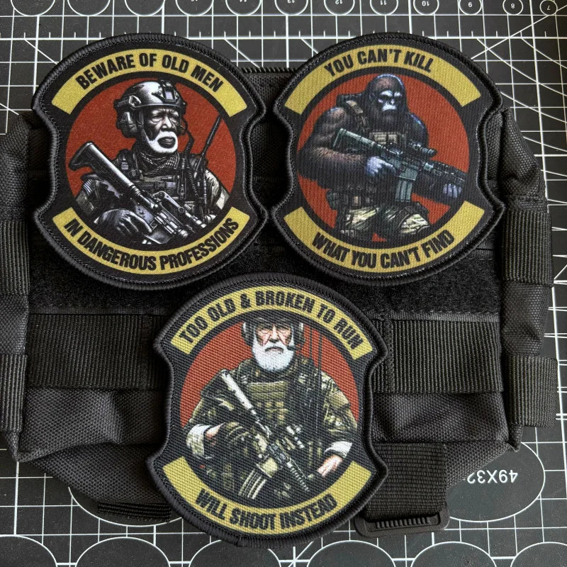 Army Infantry Tactical Patch Dangerous Old Man Printing Patches Hook
