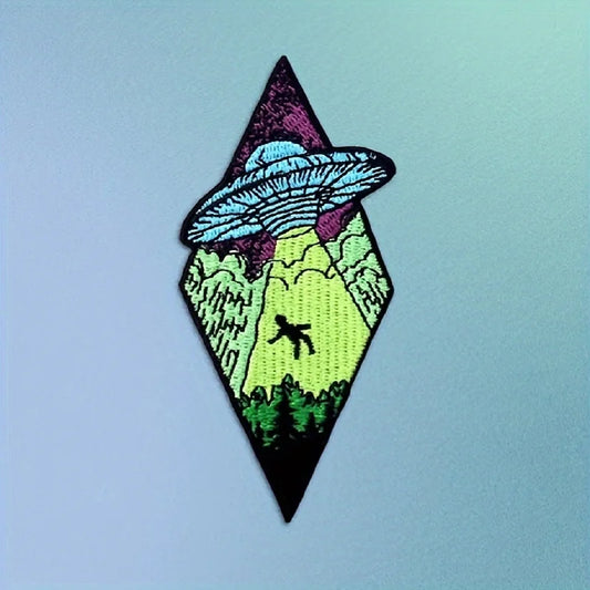 UFO Alien Embroidered Iron-On/Sew-On Patch