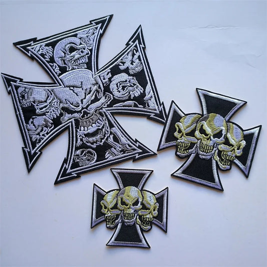 Maltese 3 Skull Cross Patch