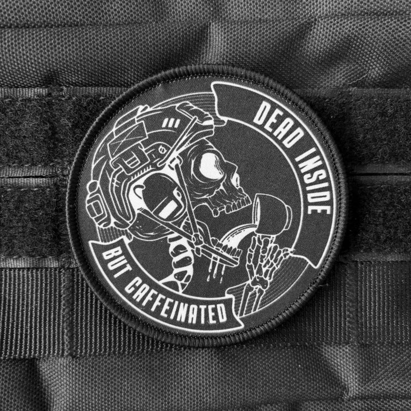 Skull Soldier Tactical Patch Dead Inside But Caffeinated