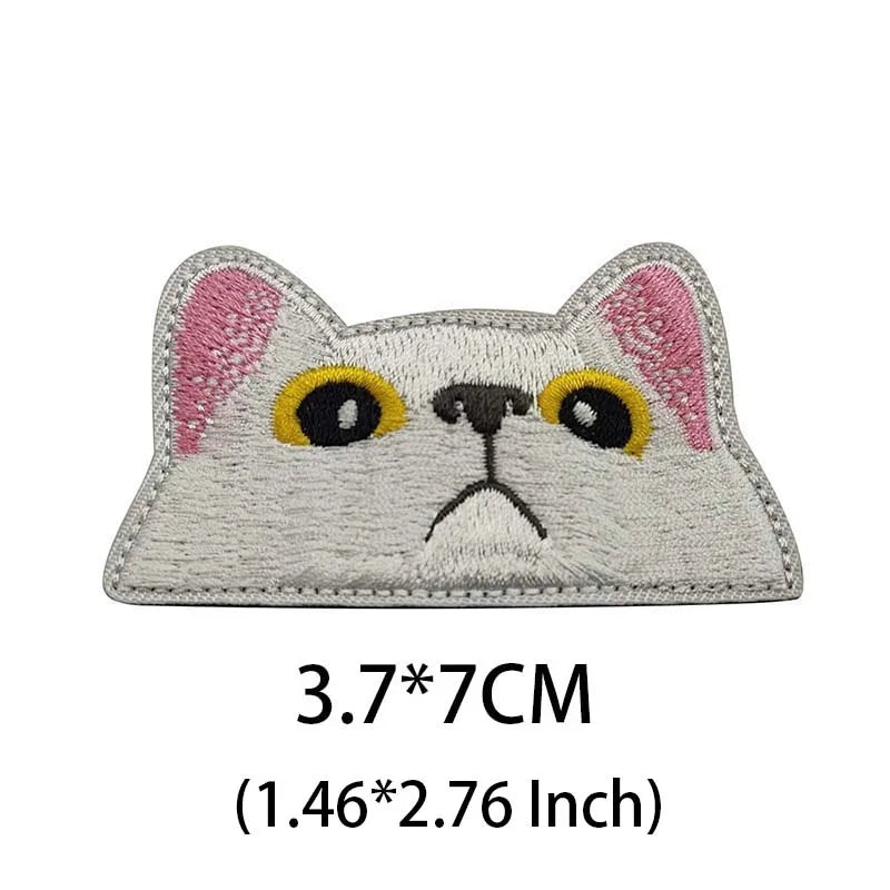 Gray,Black,White Fabric Badges Embroidery Applique,3d PVC Patches Hook and Loop Funny Emblemen For Backpack,Clothing