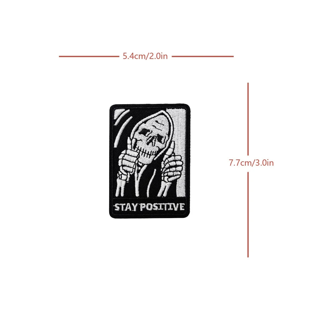 Stay Positive Tactical Skull Patch