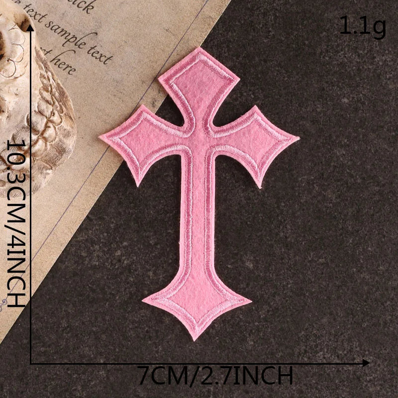 Vibrant Cross Stitch Iron-On Patch Collection