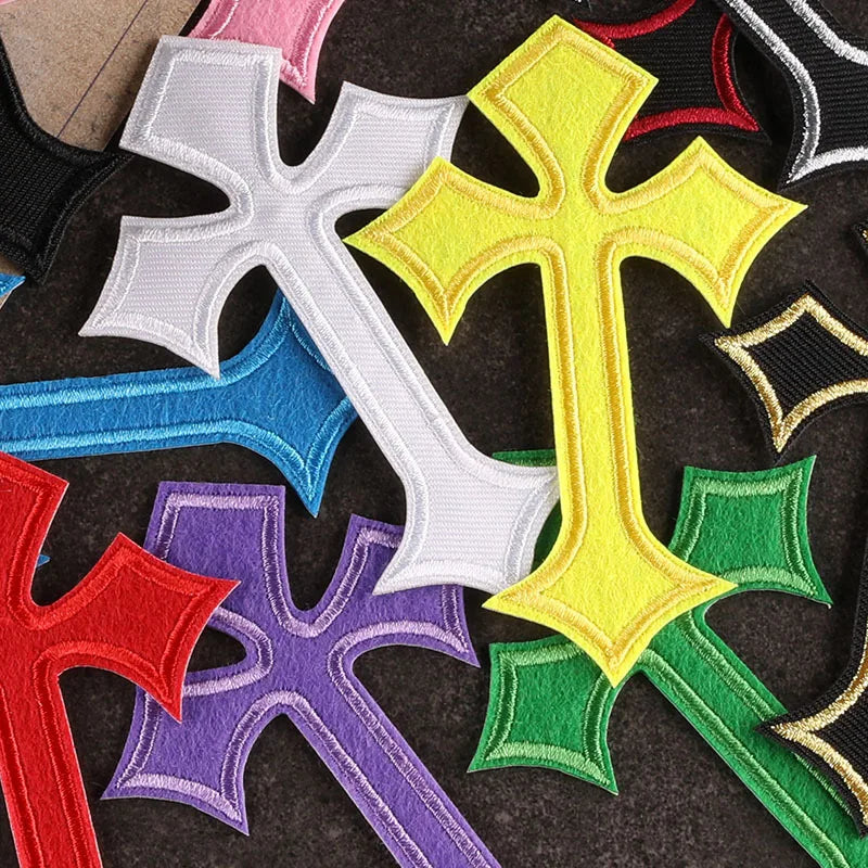 Vibrant Cross Stitch Iron-On Patch Collection