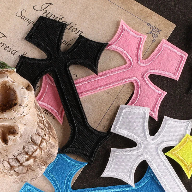 Vibrant Cross Stitch Iron-On Patch Collection