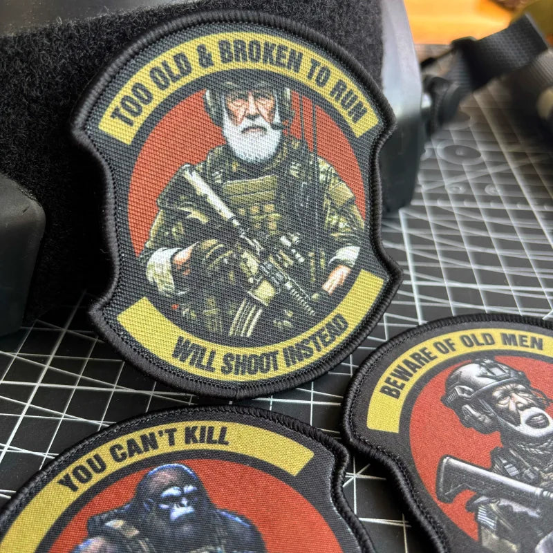 Army Infantry Tactical Patch Dangerous Old Man Printing Patches Hook
