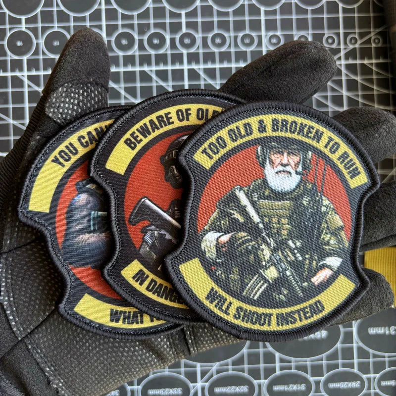 Army Infantry Tactical Patch Dangerous Old Man Printing Patches Hook