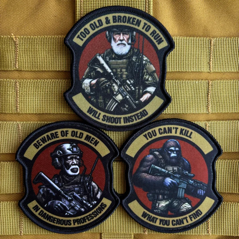 Army Infantry Tactical Patch Dangerous Old Man Printing Patches Hook