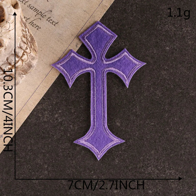 Vibrant Cross Stitch Iron-On Patch Collection